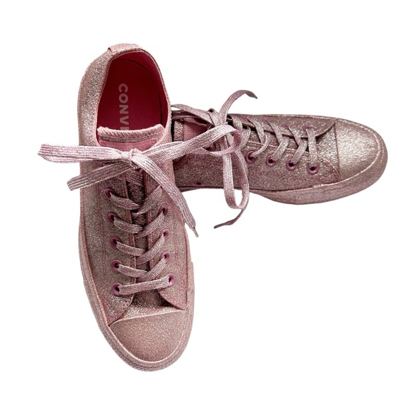 New Pink Metallic Glitter Converse Chuck Taylor Low Top 9 - Picture 9 of 13